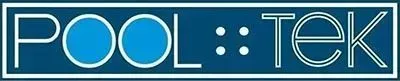 A blue sign that says pool tek on it